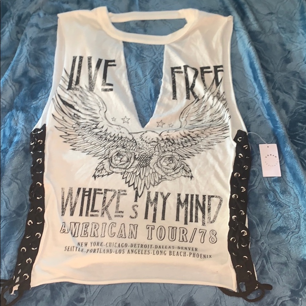 Urban heritage low cut v-neck tank top with tags